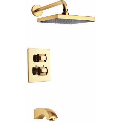 Latoscana Lady thermostatic valve with 2 way diverter in Matt Gold bathtub and showerhead faucet systems Latoscana 