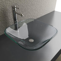 Thumbnail for Cantrio Glass Square Vessel Sink GS-101 Glass Series Cantrio 