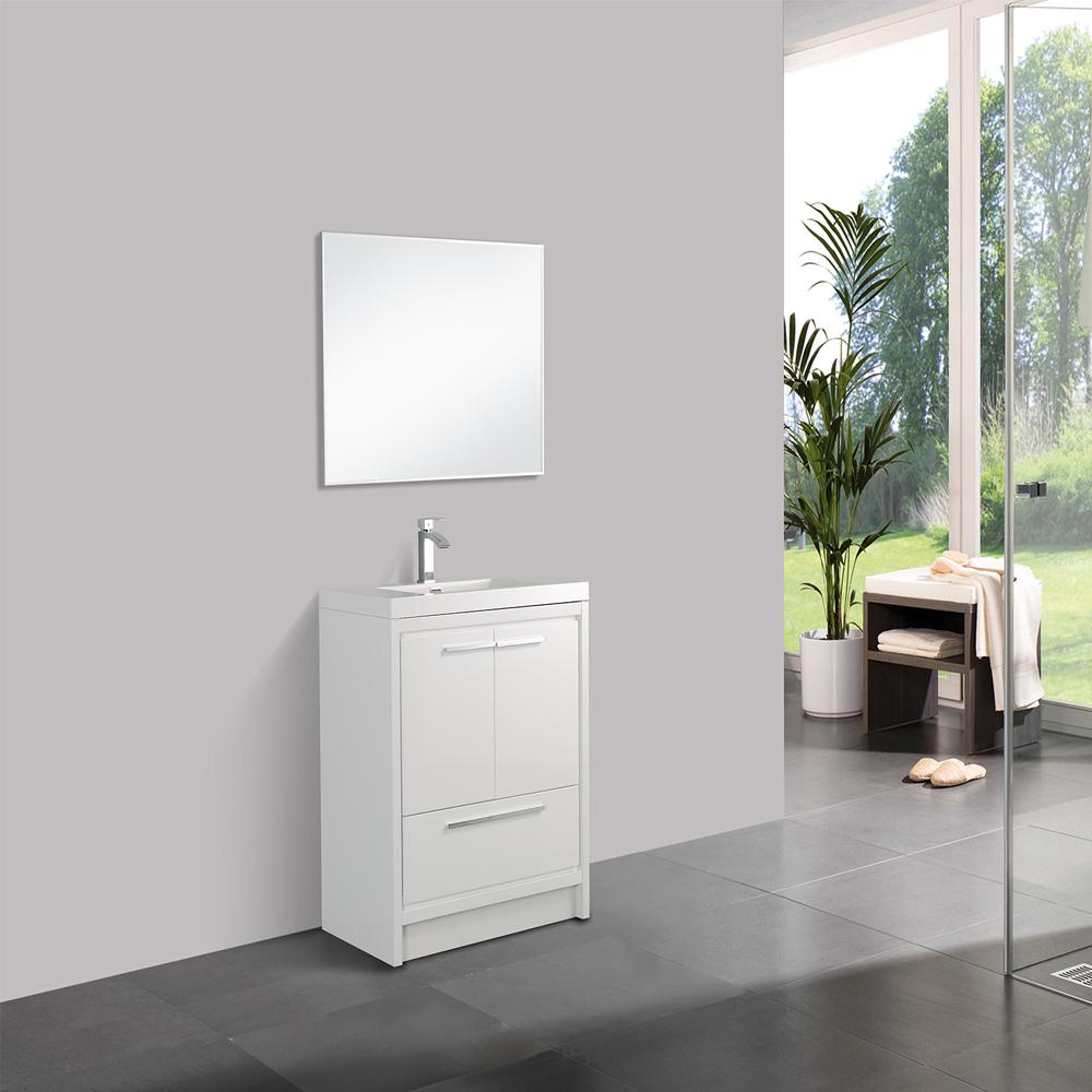 Eviva Grace 36 in. White Bathroom Vanity with White Integrated Acrylic Countertop Vanity Eviva White 