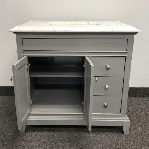 Eviva Elite Princeton 36″ Solid Wood Bathroom Vanity Set with Double OG Crema Marfil Marble Top Vanity Eviva 