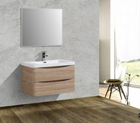 Thumbnail for Eviva Glazzy 30″ Wall Mount Modern Bathroom Vanity w/ White Integrated Top Vanity Eviva 