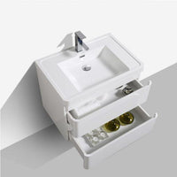 Thumbnail for Eviva Smile 28″ Wall Mount Modern Bathroom Vanity w/ White Integrated Top Vanity Eviva 