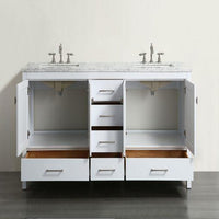 Thumbnail for Eviva Aberdeen 84″ Transitional Double Sink Bathroom Vanity w/ White Carrara Top Vanity Eviva 