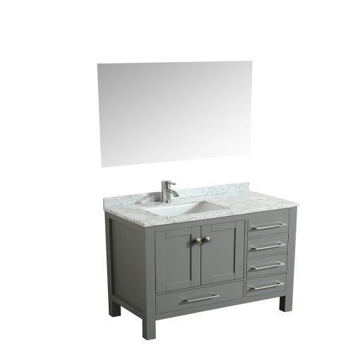 Eviva London 42″ x 18″ Transitional Bathroom Vanity w/ White Carrara Top Vanity Eviva 