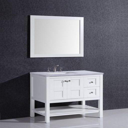 Eviva Glamor 36 in. Bathroom vanity with Marble Counter-top and Undermount Porcelian Sink Vanity Eviva White 