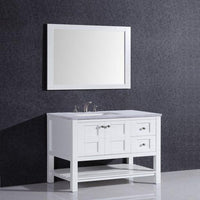 Thumbnail for Eviva Glamor 36 in. Bathroom vanity with Marble Counter-top and Undermount Porcelian Sink Vanity Eviva White 