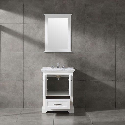 Eviva Houston 24″ Bathroom Vanity w/ Double Ogee Edge White Carrara Top Vanity Eviva 