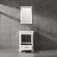 Thumbnail for Eviva Houston 24″ Bathroom Vanity w/ Double Ogee Edge White Carrara Top Vanity Eviva 