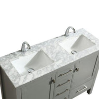 Thumbnail for Eviva London 48″ x 18″ Transitional Double Sink Bathroom Vanity w/ White Carrara Top Vanity Eviva 