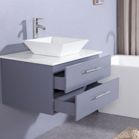 Thumbnail for Totti Wave 30″ Modern Bathroom Vanity w/ Super White Man-Made Stone Top & Sink Vanity Eviva 