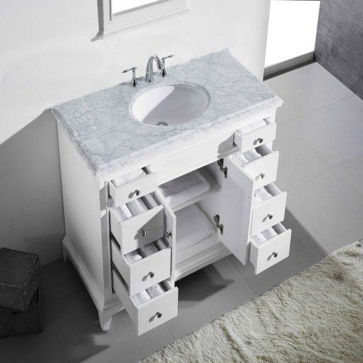 Eviva Elite Stamford 42″ Bathroom Vanity w/ Double Ogee Edge White Carrara Top Vanity Eviva 
