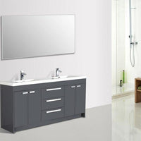 Thumbnail for Eviva Lugano 72″ Modern Double Sink Bathroom Vanity w/ White Integrated Top Vanity Eviva 