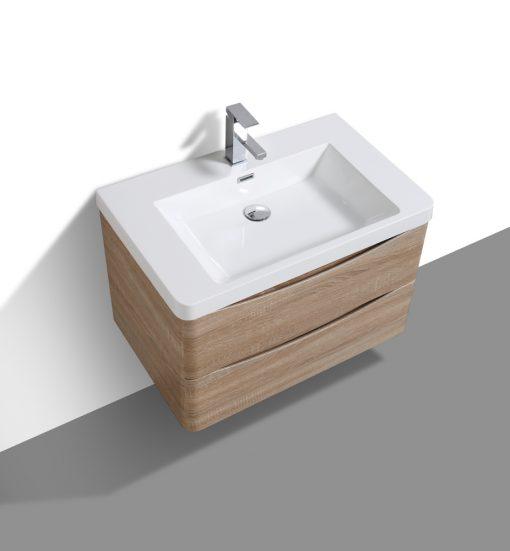Eviva Glazzy 30″ Wall Mount Modern Bathroom Vanity w/ White Integrated Top Vanity Eviva 
