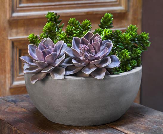 Campania International Fiber Cement Geo Bowl Urn/Planter Campania International 