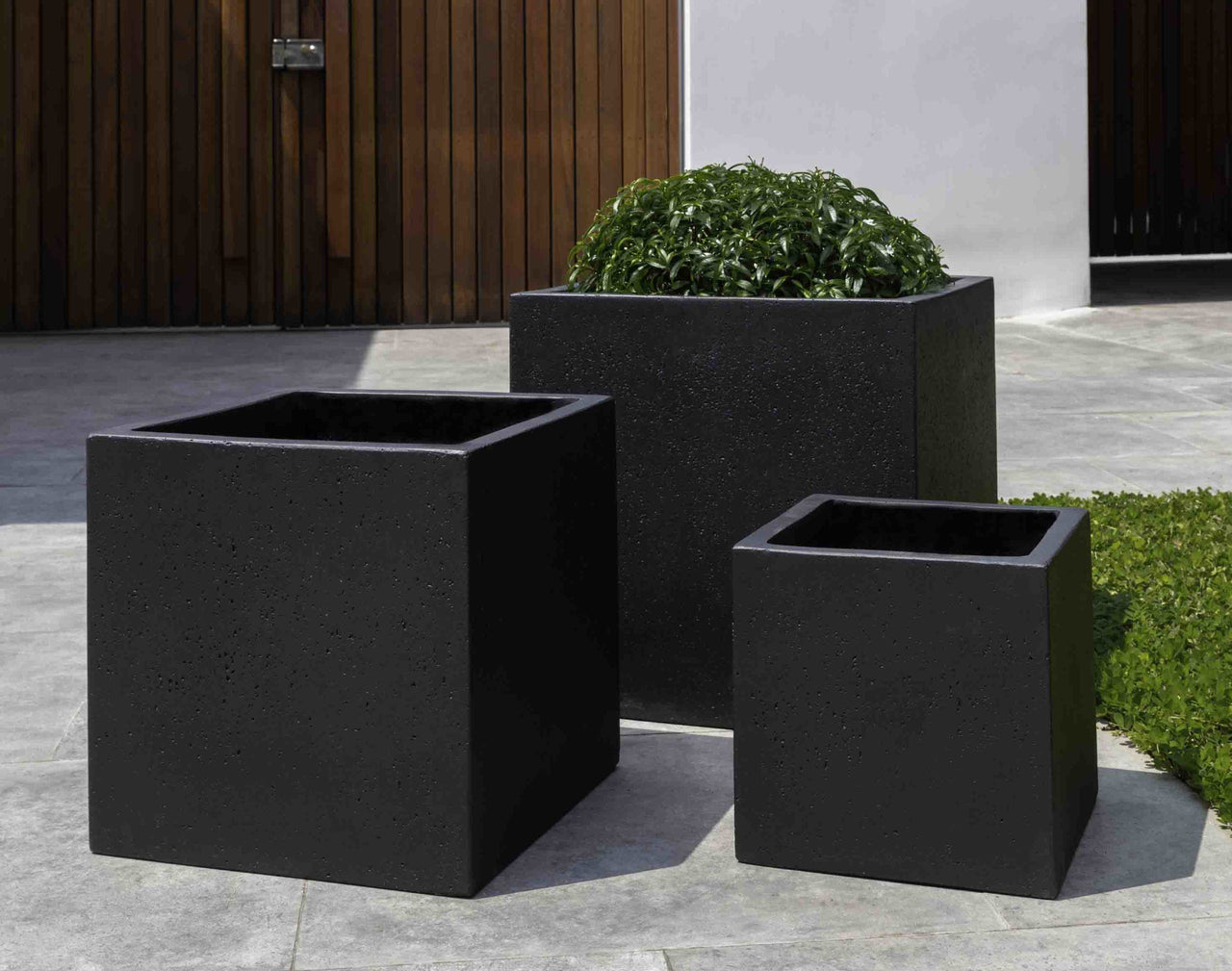 Campania International Fiber Cement Laguna Square Planter - S/3 Urn/Planter Campania International Playa Noche 