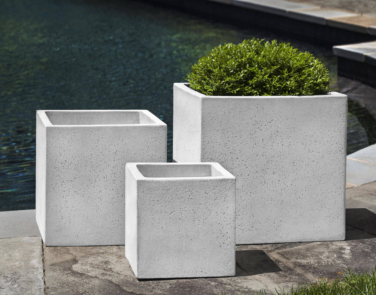 Campania International Fiber Cement Laguna Square Planter Urn/Planter Campania International 