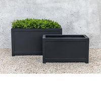 Thumbnail for Campania International Oxford Rectangle Planter Urn/Planter Campania International Onyx Black Lite Large 