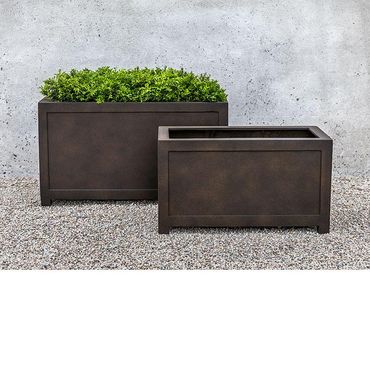 Campania International Oxford Rectangle Planter Urn/Planter Campania International Rust Lite Large 