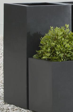 Campania International Fiber Clay Farnley Square Planter 1836 - Stone Grey Lite - S/1 Urn/Planter Campania International 