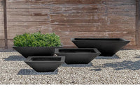 Thumbnail for Campania International Square Zen Bowl Urn/Planter Campania International Onyx Black Lite Large 