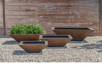 Thumbnail for Campania International Square Zen Bowl Urn/Planter Campania International Rust Lite Large 
