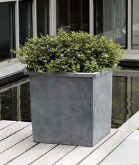 Thumbnail for Campania International Fiber Clay Med Bardo Square Urn/Planter Campania International 