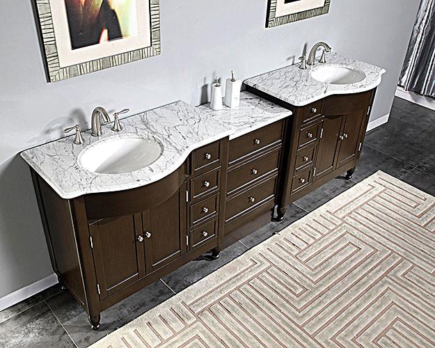 Silkroad 95" Modern Double Sink Bathroom Vanity Vanity Silkroad Exclusive 