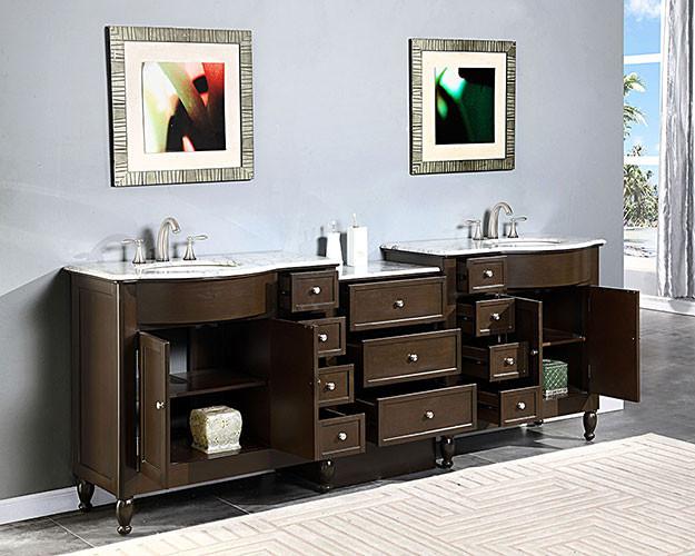 Silkroad 95" Modern Double Sink Bathroom Vanity Vanity Silkroad Exclusive 