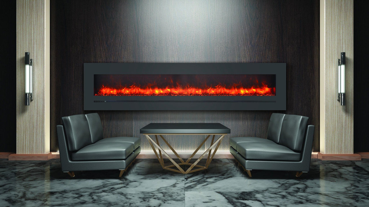 Amantii 8 PACK 88" Electric unit with a 96 x 23 steel surround $1999 each Electric Fireplace Amantii 