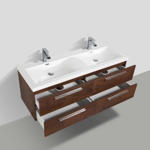 Eviva Surf 57″ Modern Bathroom Vanity Set with Integrated White Acrylic Double Sink Vanity Eviva 