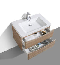 Thumbnail for Eviva Glazzy 30″ Wall Mount Modern Bathroom Vanity w/ White Integrated Top Vanity Eviva 