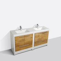 Thumbnail for Eviva Grace 72 in. White Bathroom Vanity with Double White Integrated Acrylic Countertop Vanity Eviva 
