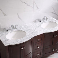 Thumbnail for Eviva Stanton 60″ Transitional Double Sink Bathroom Vanity w/ White Carrara Top Bathroom Vanity Eviva 