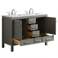 Thumbnail for Eviva Aberdeen 48″ Transitional Double Sink Bathroom Vanity w/ White Carrara Top Vanity Eviva 