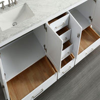 Thumbnail for Eviva Aberdeen 84″ Transitional Double Sink Bathroom Vanity w/ White Carrara Top Vanity Eviva 