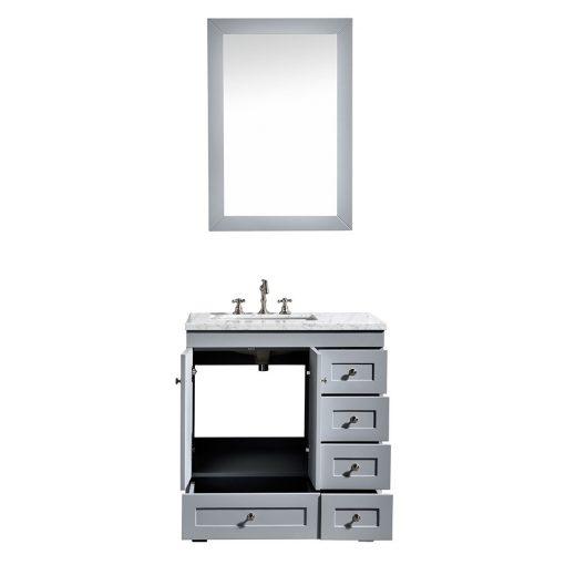 Eviva Acclaim 28″ Transitional Bathroom Vanity w/ White Carrara Top Vanity Eviva 