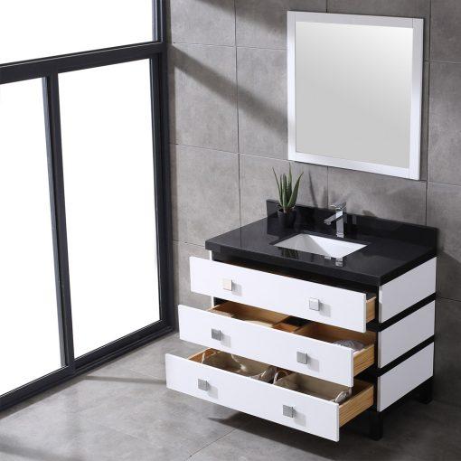 Eviva Sydney 42 Inch Bathroom Vanity with Solid Quartz Counter-top Vanity Eviva 