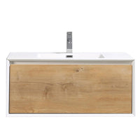 Thumbnail for Eviva Vienna 36″ White Frame Wall Mount Bathroom Vanity w/ White Integrated Top Vanity Eviva 