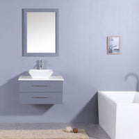 Thumbnail for Totti Wave 30″ Modern Bathroom Vanity w/ Super White Man-Made Stone Top & Sink Vanity Eviva 