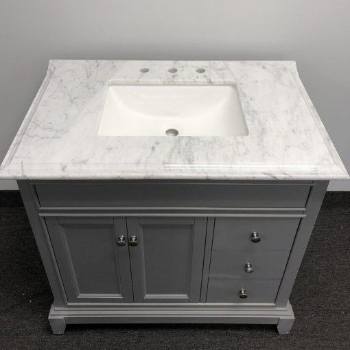 Eviva Elite Princeton 36″ Solid Wood Bathroom Vanity Set with Double OG Crema Marfil Marble Top Vanity Eviva 