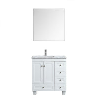 Thumbnail for Eviva Happy 30″ x 18″ Transitional Bathroom Vanity w/ White Carrara Top Vanity Eviva White 