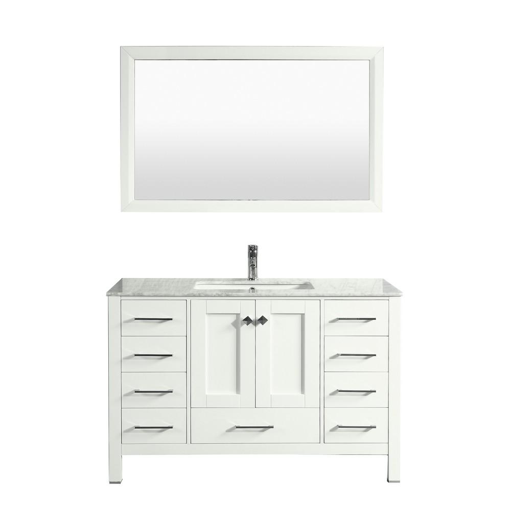 Eviva Aberdeen 42″ Transitional Bathroom Vanity w/ White Carrara Top Vanity Eviva White 