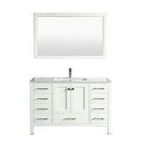 Thumbnail for Eviva Aberdeen 42″ Transitional Bathroom Vanity w/ White Carrara Top Vanity Eviva White 