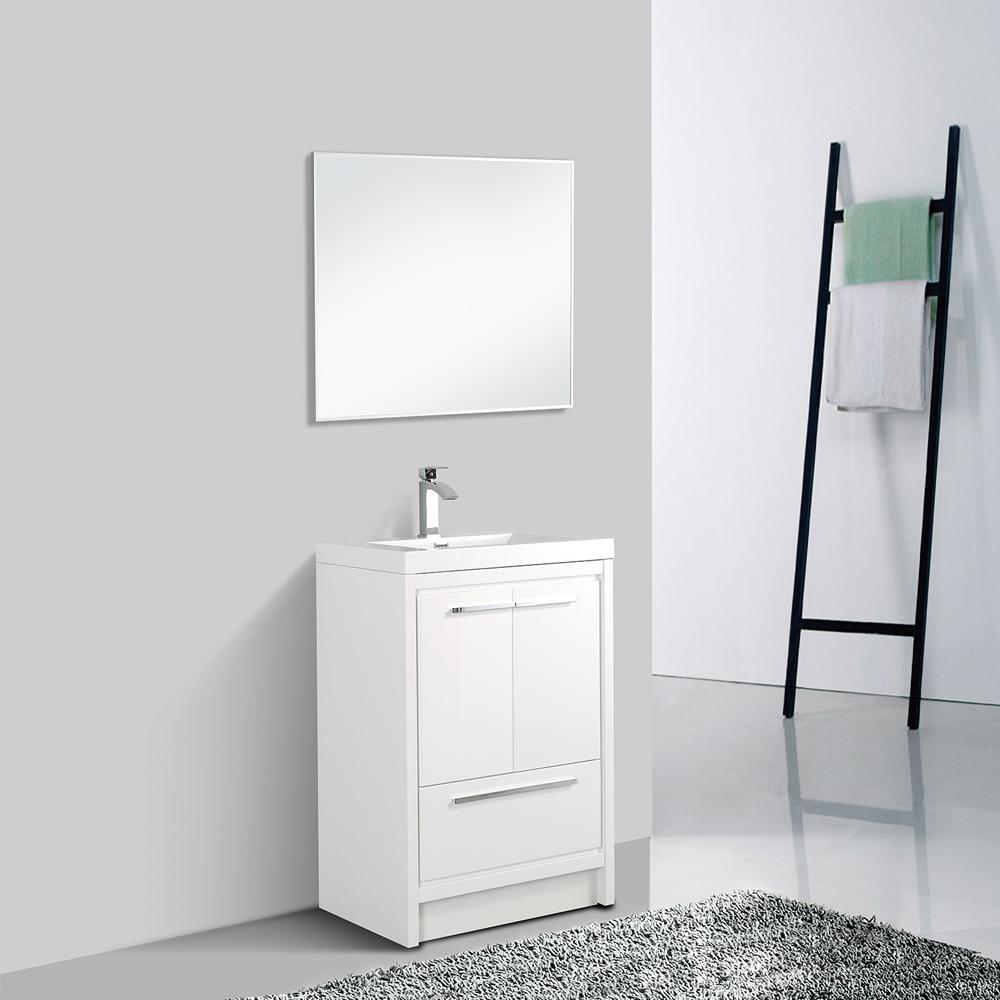 Eviva Grace 30 in. White Bathroom Vanity with White Integrated Acrylic Countertop Vanity Eviva 