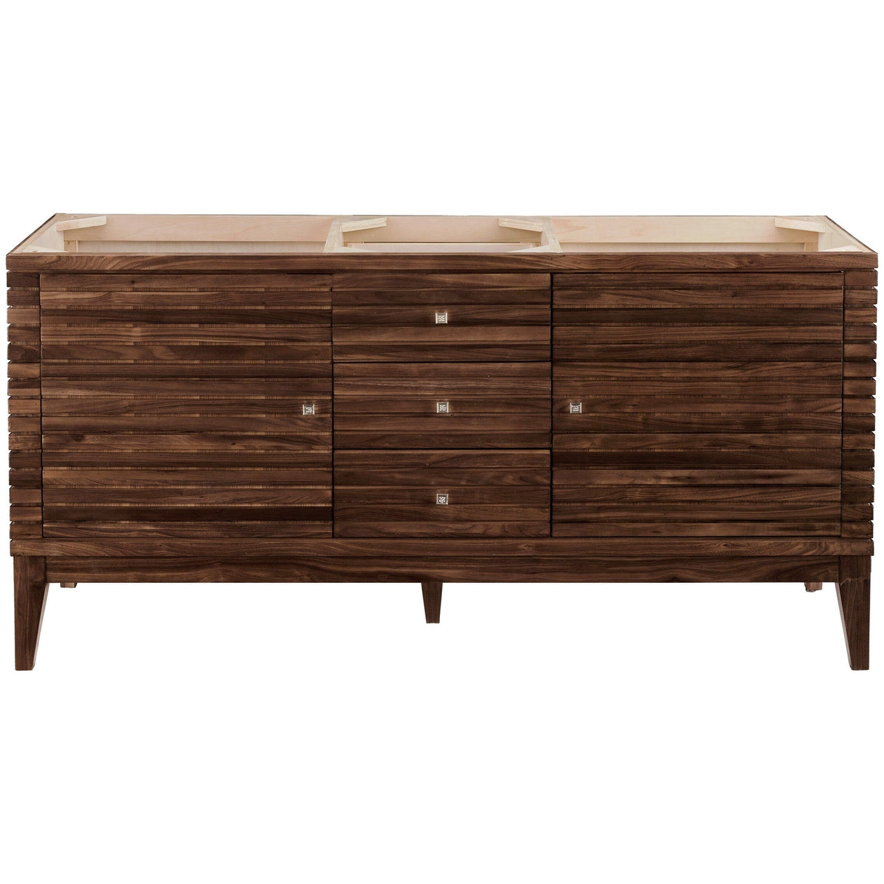 James Martin Linear 59" Double Vanity Vanity James Martin Mid Century Walnut Cabinet Only 