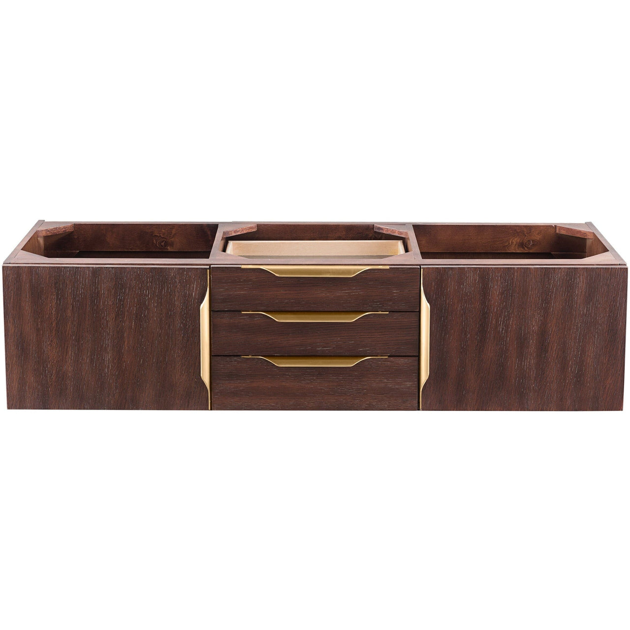 James Martin Mercer Island 59" Double Vanity Vanity James Martin Coffee Oak - Radiant Gold Cabinet Only 