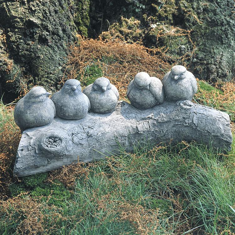 Campania International Cast Stone Birds on a Log Statuary Campania International 