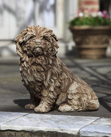 Campania International Cast Stone Fluffy Dog Statuary Campania International 