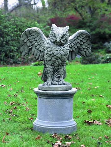 Campania International Cast Stone Soaring Owl Statuary Campania International 