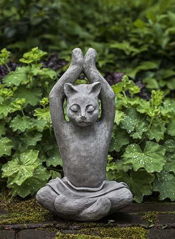 Campania International Cast Stone Yoga Cat Statuary Campania International 